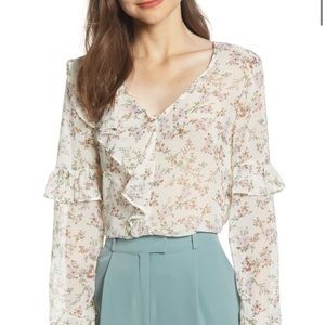 Floral Ruffle Top - June and Hudson